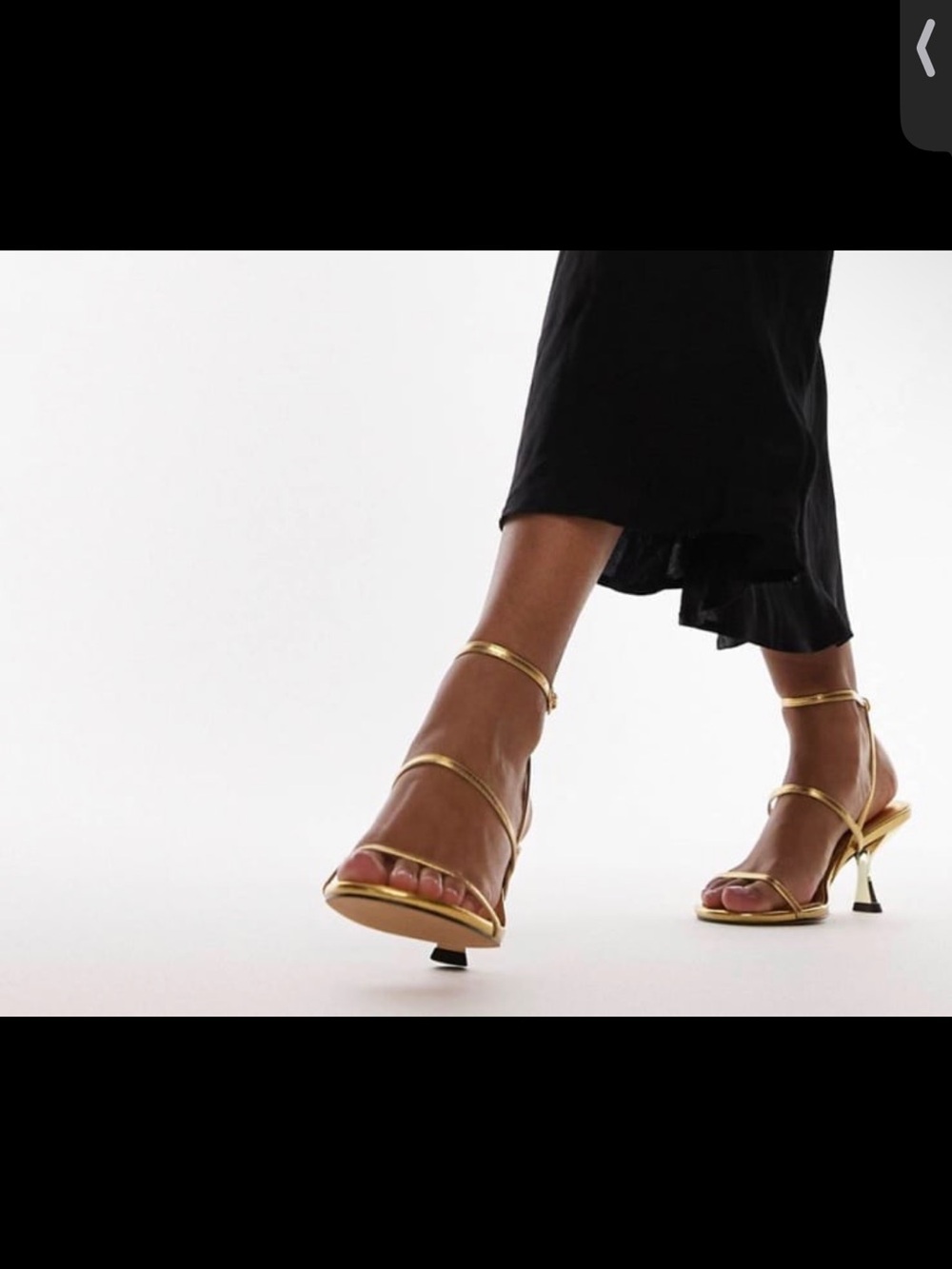 Topshop Gold Strappy Stiletto Sandals